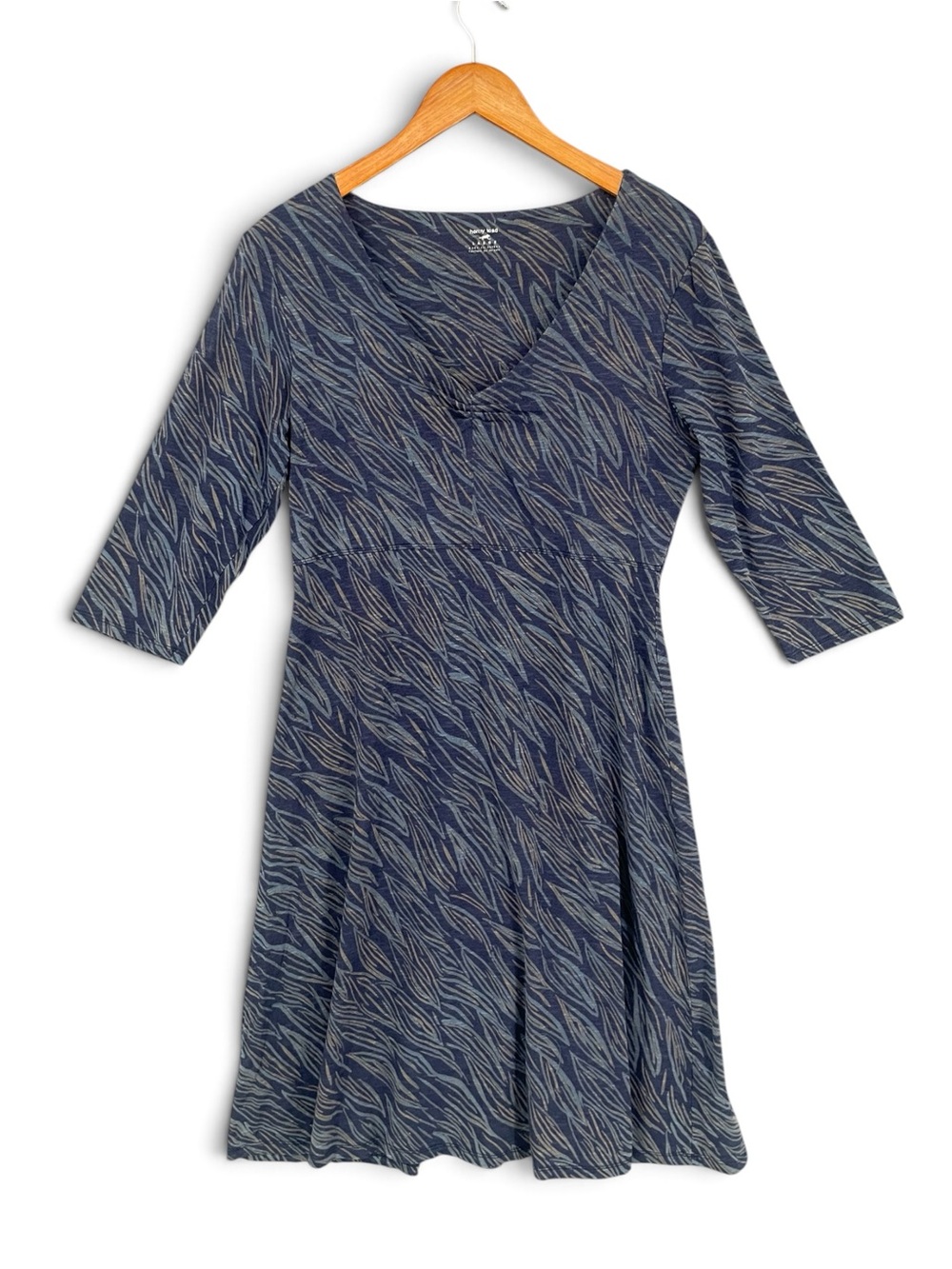 Horny Toad (Toad&Co) Rosalinda Organic Cotton‑Blend Ripple Print Dress Large